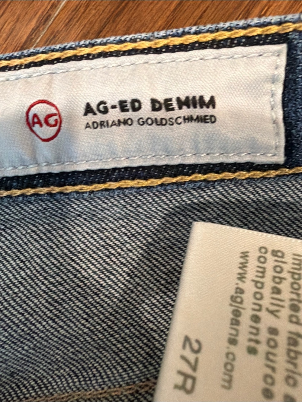 AG The Isabelle High Rise Raw Hem Dark Wash Straight Leg Jeans Size 27 - Picture 4 of 6